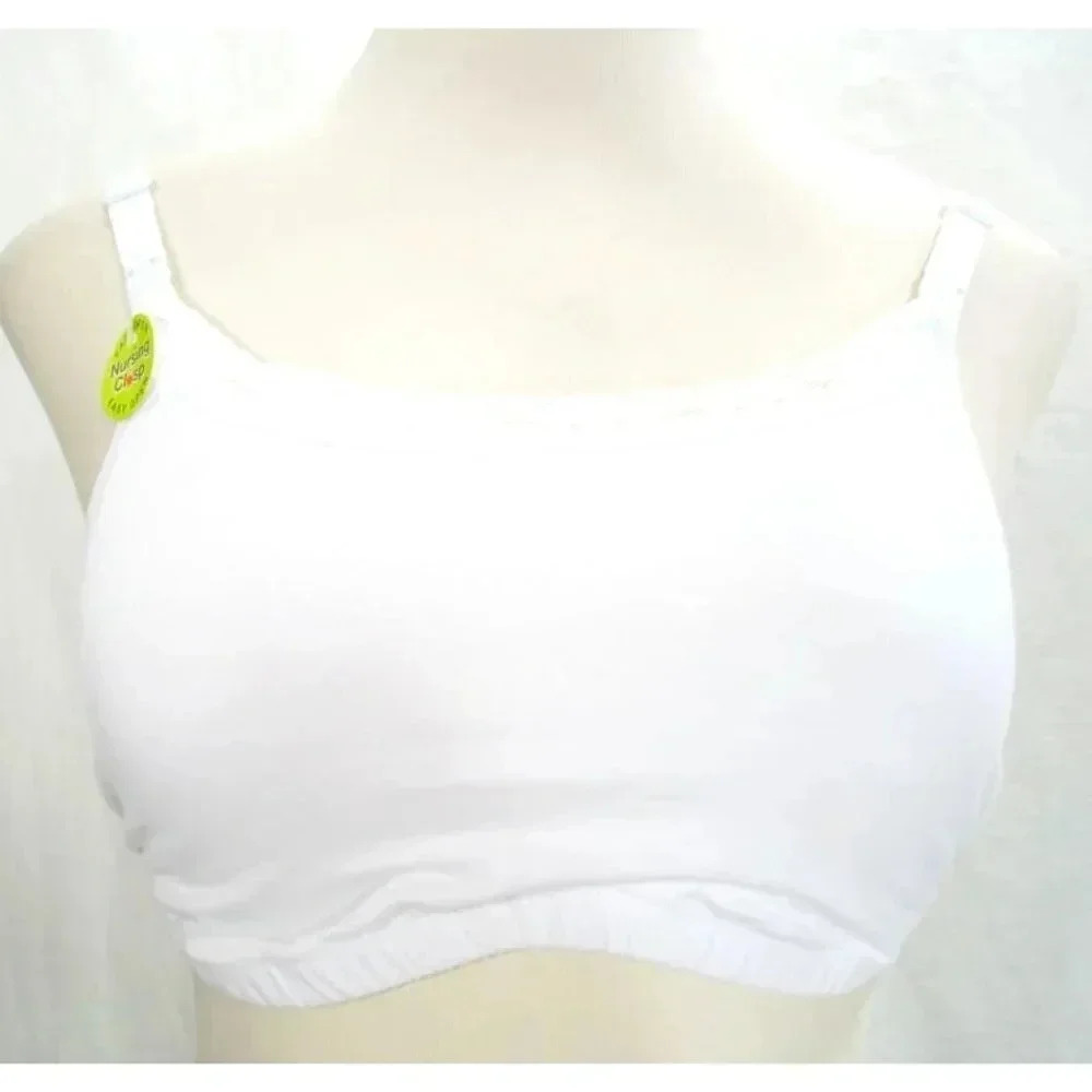 Loving Moments L345 Maternity Wire Free Nursing Bra with‎ Full Sling LARGE White